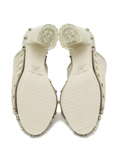 Pre-owned Jimmy Choo Suede Heeled Sandals In Gray