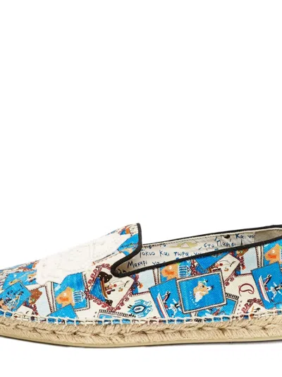 Pre-owned Christian Louboutin Galia Flat Espadrilles In Blue