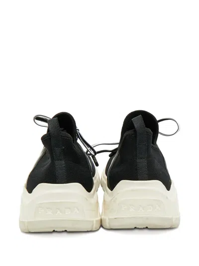 Pre-owned Prada Lace-up Fastening Sneakers In Black
