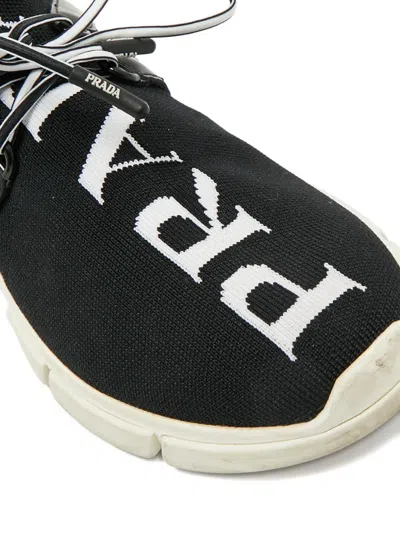 Pre-owned Prada Lace-up Fastening Sneakers In Black