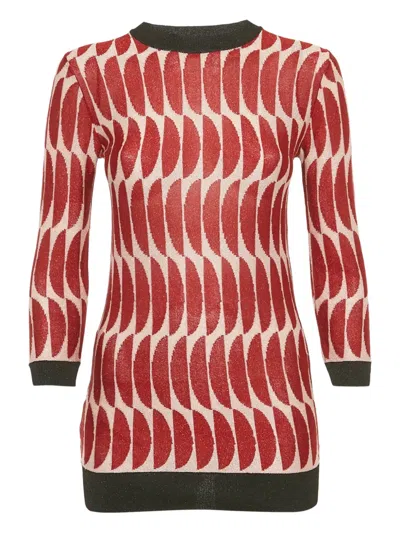Pre-owned Marni Knitted Sheer Sweater In Red
