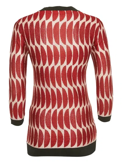Pre-owned Marni Knitted Sheer Sweater In Red