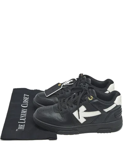 Pre-owned Off-white Hg Runner Leather Sneakers In Black