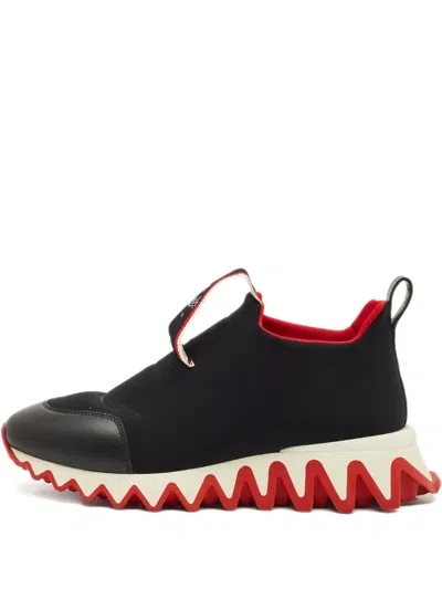 Pre-owned Christian Louboutin Tiketa Run Pull-tab Sneakers In Black