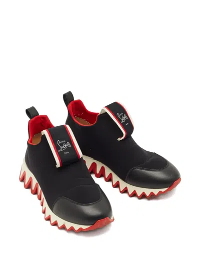 Pre-owned Christian Louboutin Tiketa Run Pull-tab Sneakers In Black