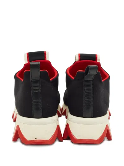 Pre-owned Christian Louboutin Tiketa Run Pull-tab Sneakers In Black