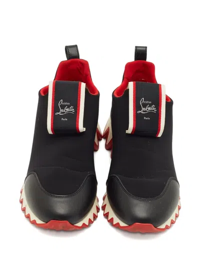 Pre-owned Christian Louboutin Tiketa Run Pull-tab Sneakers In Black