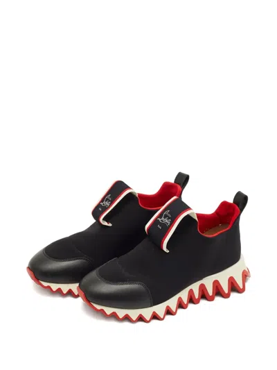 Pre-owned Christian Louboutin Tiketa Run Pull-tab Sneakers In Black