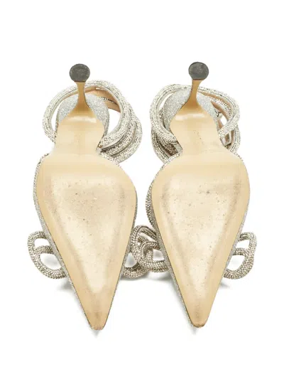 Pre-owned Mach&mach Bow-embellishment Pumps In Silver