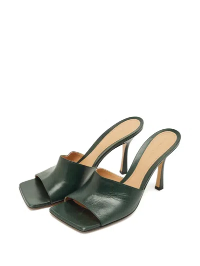 Pre-owned Bottega Veneta Square-toe Sandals In Green