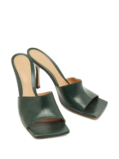 Pre-owned Bottega Veneta Square-toe Sandals In Green