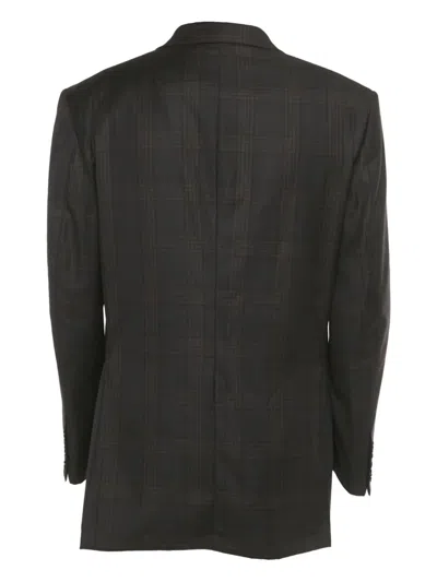 Pre-owned Tom Ford Checkered Wool Blazer In Brown