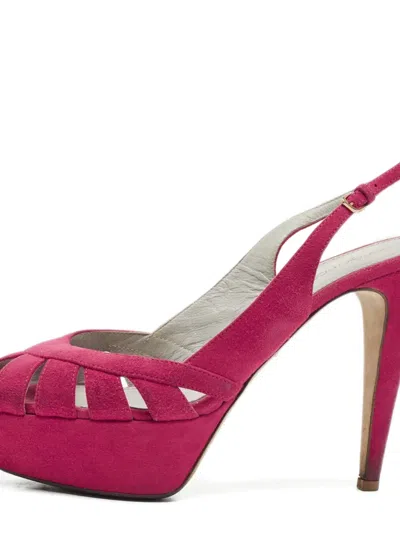 Pre-owned Sergio Rossi Vintage Platform Slingback Pumps In Pink