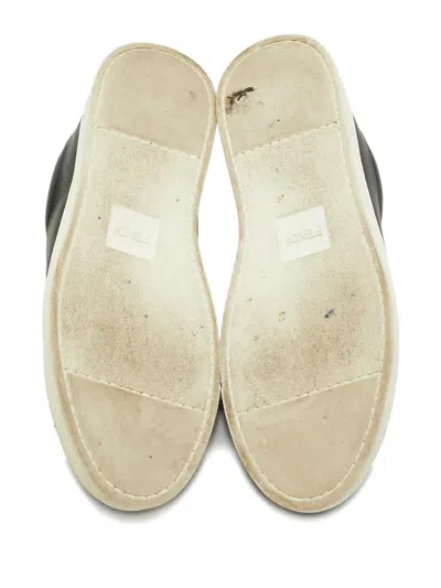 Pre-owned Fendi Rockoclick Leather Sneakers In Black