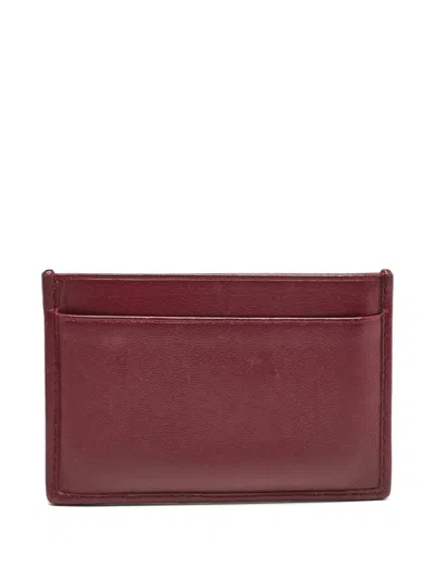 Pre-owned Miu Miu Matelassé Leather Card Holder In Red