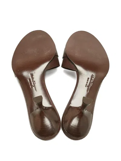 Pre-owned Ferragamo Gancini Leather Sandals In Brown