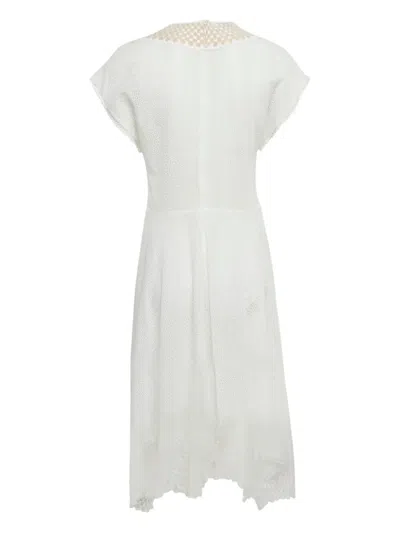Pre-owned Stella Mccartney Lace Asymmetric Midi Dress In White