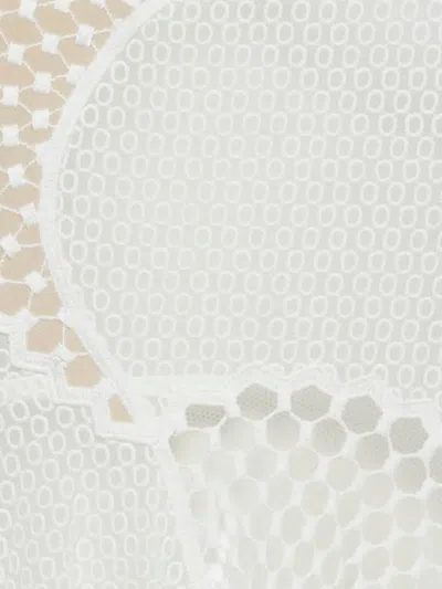 Pre-owned Stella Mccartney Lace Asymmetric Midi Dress In White