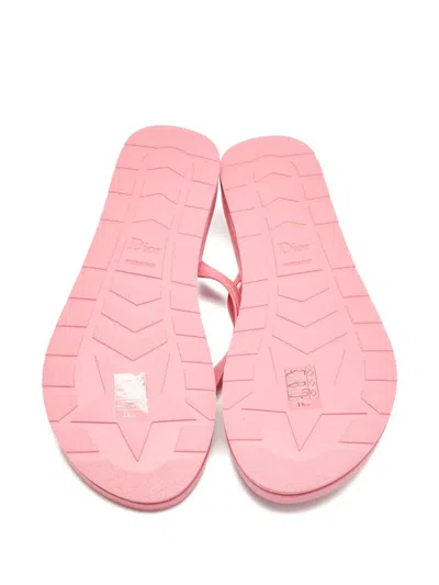 Pre-owned Dior Sea Logo-detail Strap Flip-flops In Pink