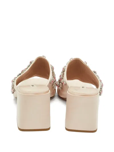 Pre-owned Miu Miu Crystal-embellished Sandals In Neutral
