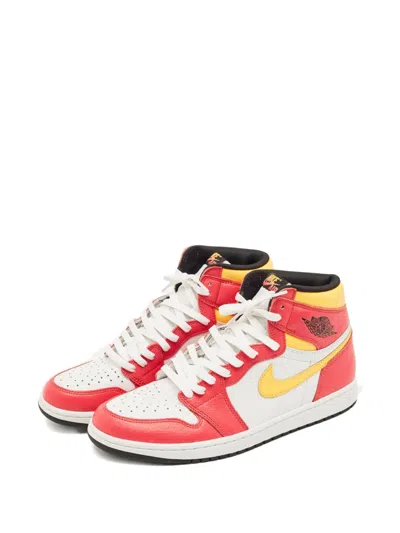 Pre-owned Jordan 1 Retro High Og Leather Sneakers In Red