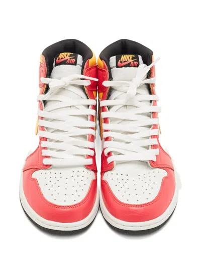 Pre-owned Jordan 1 Retro High Og Leather Sneakers In Red
