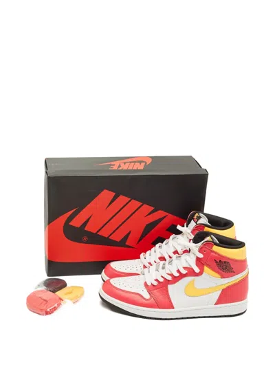 Pre-owned Jordan 1 Retro High Og Leather Sneakers In Red
