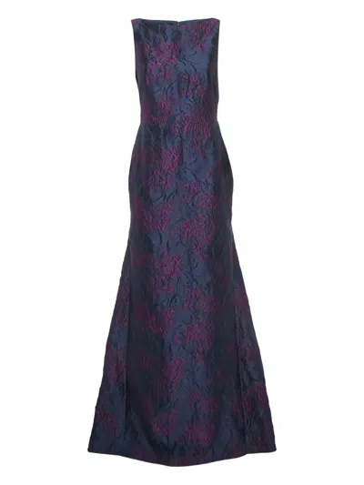 Pre-owned Carolina Herrera Vintage Zip-fastening Sleeveless Maxi Dress In Blue