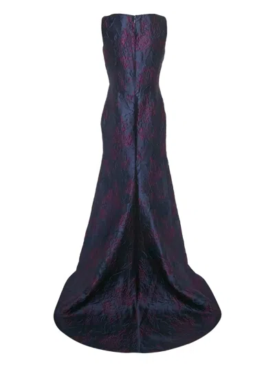 Pre-owned Carolina Herrera Vintage Zip-fastening Sleeveless Maxi Dress In Blue