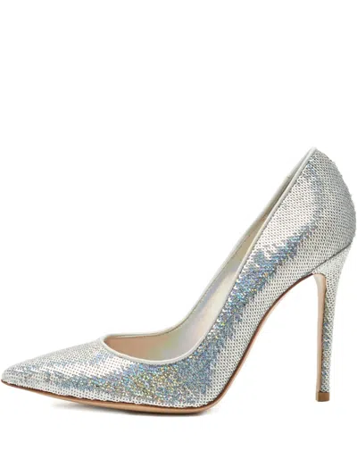 Pre-owned Gianvito Rossi Sequin-embellishment Pointed-toe Pumps In Silver