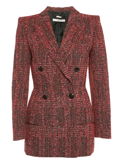 Pre-owned Givenchy Tweed Double-breasted Blazer In Red