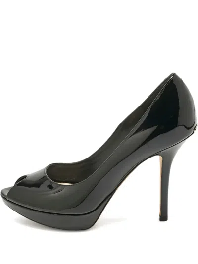 Pre-owned Dior Miss  Peep-toe Platform Pumps In Black