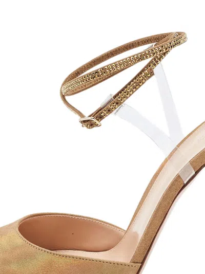 Pre-owned Gianvito Rossi 115mm Crystal-embellished Pumps In Neutral