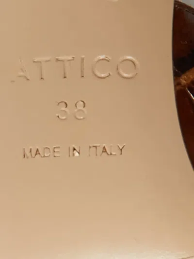 Pre-owned Attico Crocodile-embossed Mules In Brown