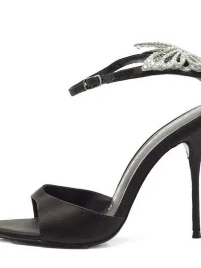 Pre-owned Sophia Webster 110mm Crystal-embellished Sandals In Black