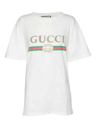 Pre-owned Gucci Logo-print T-shirt In White