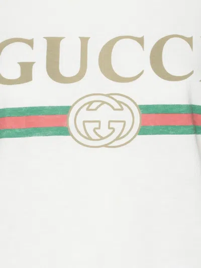 Pre-owned Gucci Logo-print T-shirt In White