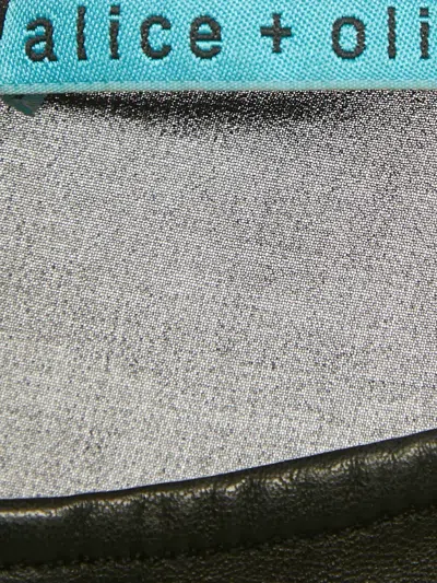 Pre-owned Alice And Olivia Leather Chiffon Top In Black