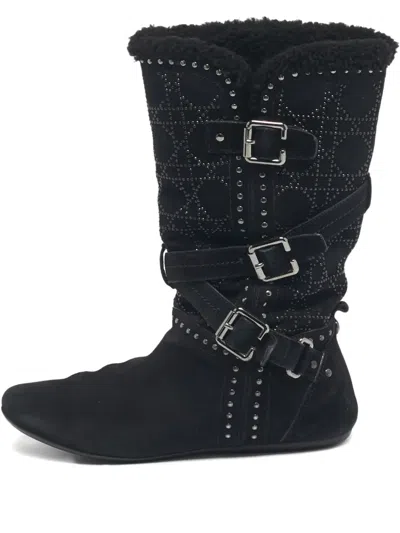 Pre-owned Dior Leather Boots In Black