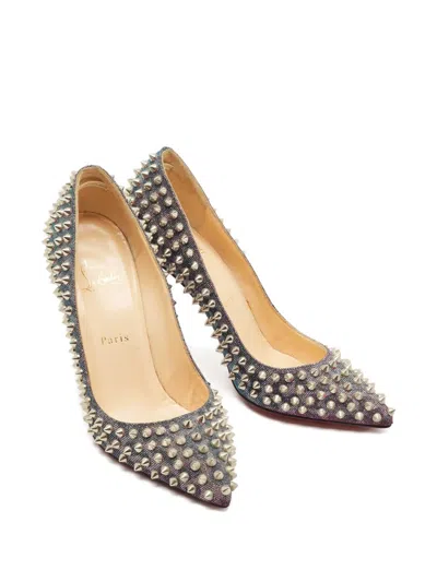 Pre-owned Christian Louboutin Pigalle Follies Spikes Pumps In Pink