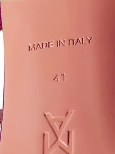 Pre-owned Amina Muaddi Gilda Satin Sandals In Purple