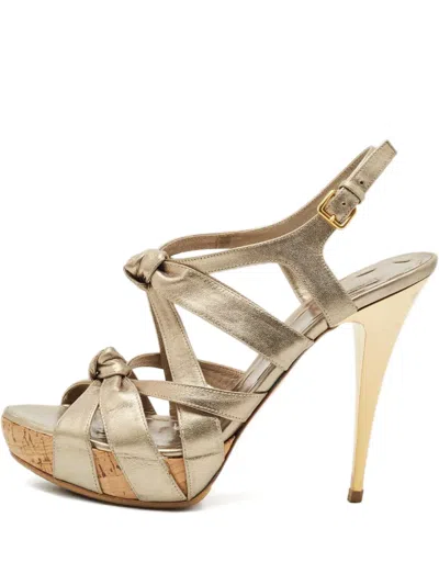Pre-owned Miu Miu 1154646 Gold In Neutral