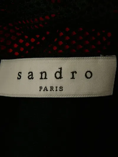 Pre-owned Sandro Mesh-detailed Mini Dress In Red