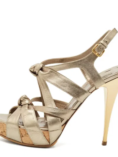 Pre-owned Miu Miu 1154646 Gold In Neutral