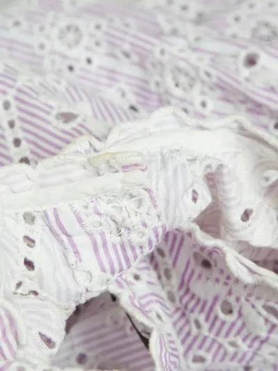 Pre-owned Maje Cotton Embroidery Mini Dress In White