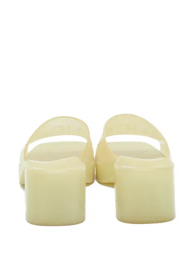 Pre-owned Gucci Logo-embossed Transparent Slides In White