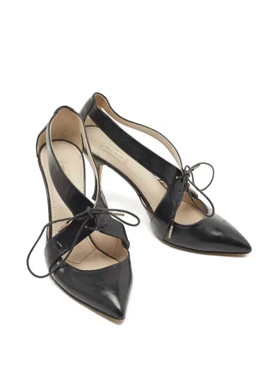 Pre-owned Marc Jacobs Vintage Pre-owne 85mm Leather Lace-up Pumps In Black
