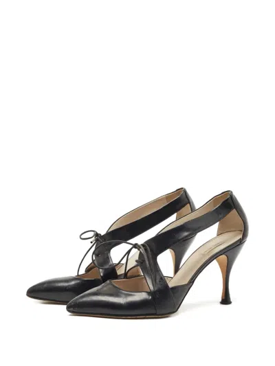 Pre-owned Marc Jacobs Vintage Pre-owne 85mm Leather Lace-up Pumps In Black