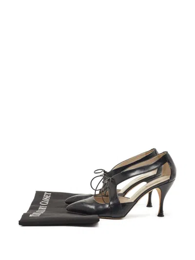 Pre-owned Marc Jacobs Vintage Pre-owne 85mm Leather Lace-up Pumps In Black