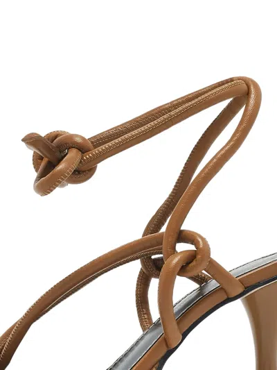 Pre-owned Proenza Schouler 95mm Knotted Leather Sandals In Brown